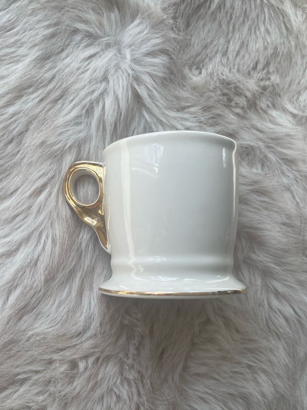 Anthropologie Monogram E Gold + Cream Ceramic Mug - Picture 3 of 5